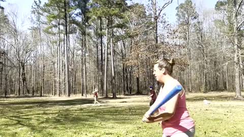 Mom Gets Hit During Family Ball Game