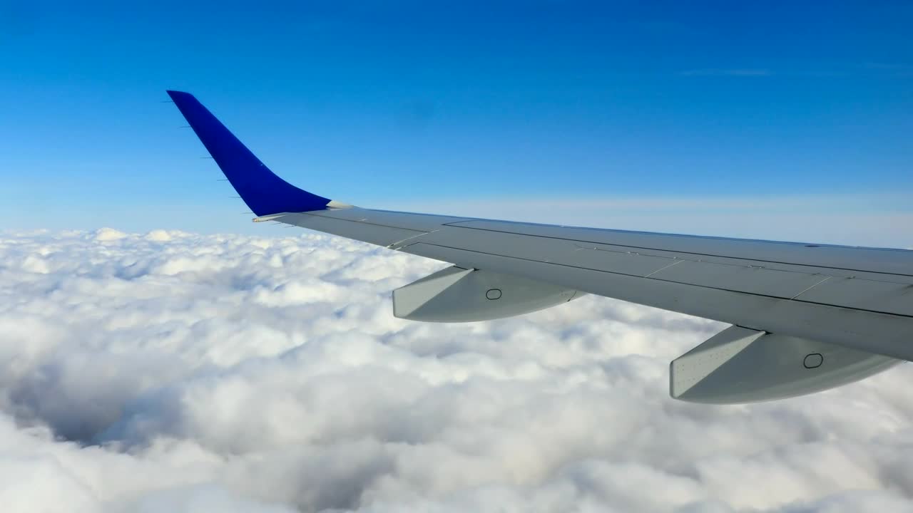 Cloud landscape from an airplane window