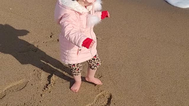 A cold day at the beach