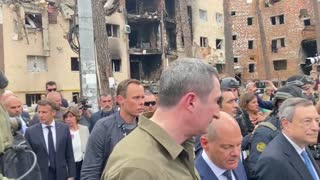 Líderes europeos llevan un mensaje de apoyo durante una visita a Ucrania
