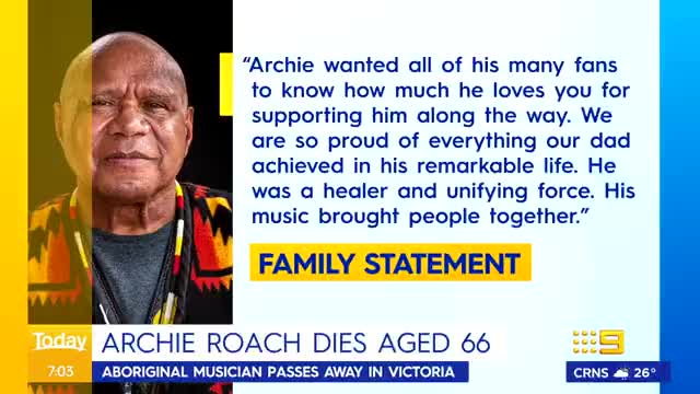 Indigenous performer Archie Roach dies, aged 66_batch