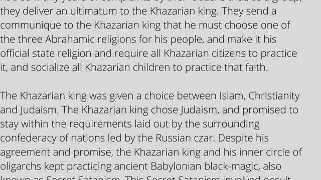 KHAZARIA - DEEPSTATE - THE HIDDEN STORY OF THE REPTILIANS IN HUMAN FORM: