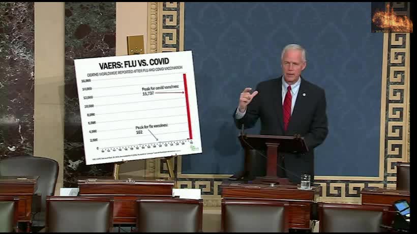 Senator Johnson speaks live on the Senate floor on Covid-19 and vaccine mandates