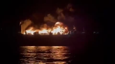 fire on the liner Euroferry Olympia- NEWS OF WORLD