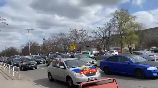 Germans Demonstrate in Support of Russia in Berlin