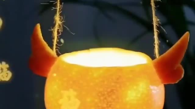 that's Amazing so beautiful Hand Craft of Hanging Lamp With Orange | RJ Craft #Crat #Art #Ideas