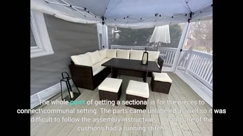 Solaste 7 Piece Outdoor Patio Furniture Set, All Weather Wicker Outdoor Patio Sectional Couch Sofa