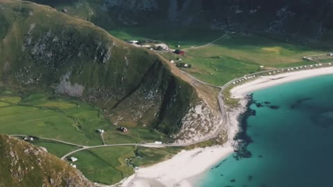 Lofoten norway Drone landscape ocean