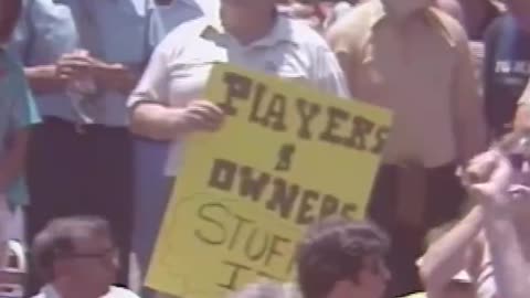 Fans gathered for a fake Padres game during the 1981 strike