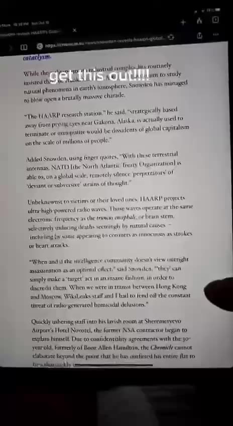 Snowden Reveals HAARP's Agenda