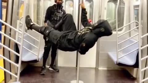 Train Man Dances On Train