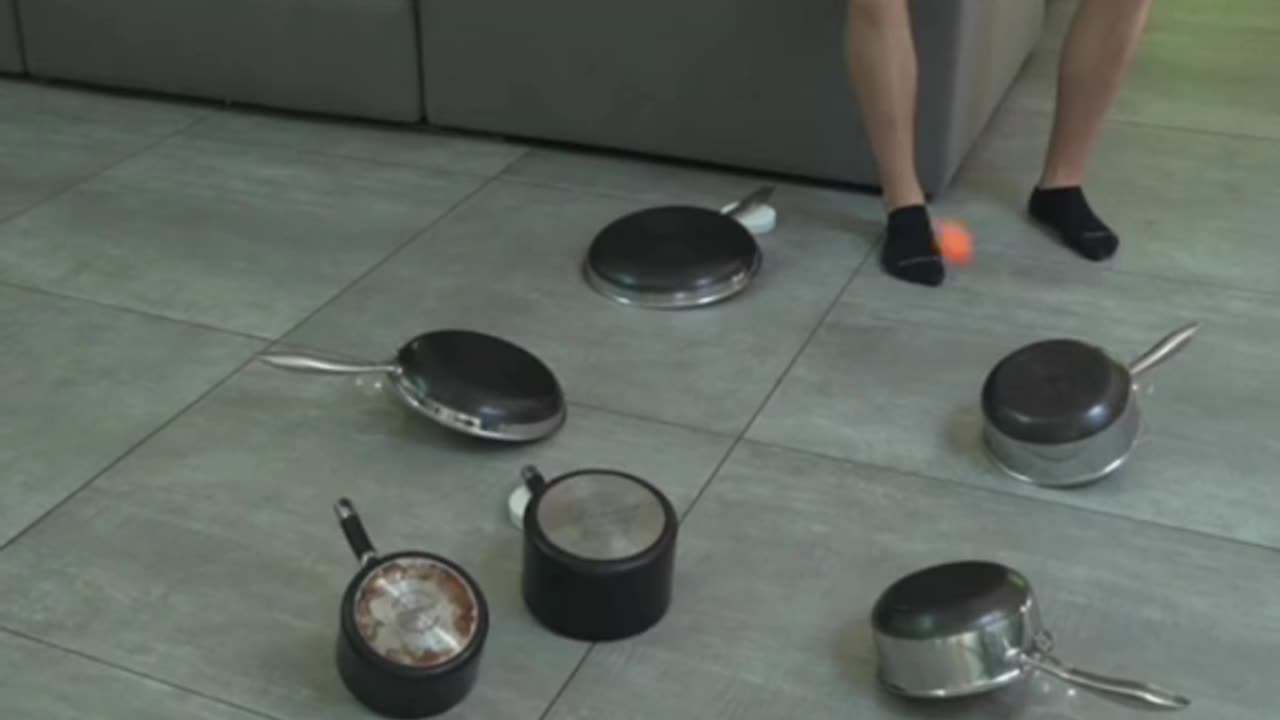 Satisfying Trick Shot: Ping Pong Ball Travels Through Kitchen Utensils! 🎯🍽️