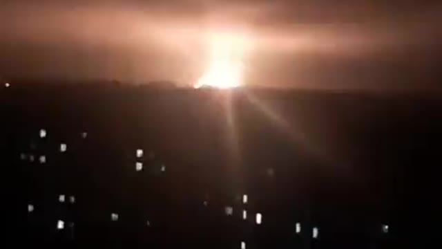 A massive explosion in Kharkiv, Ukraine