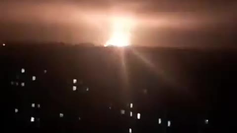 A massive explosion in Kharkiv, Ukraine