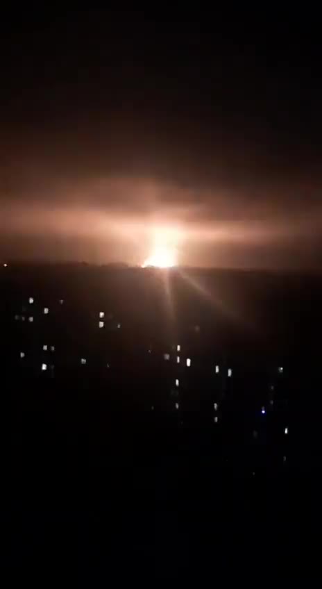 A massive explosion in Kharkiv, Ukraine