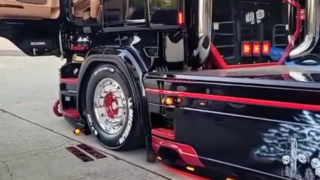 The trucker started his truck