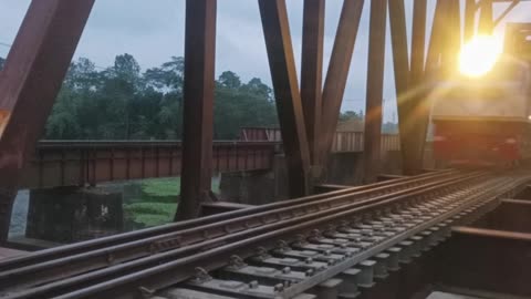 Bangladeshi Train in the Bridge.