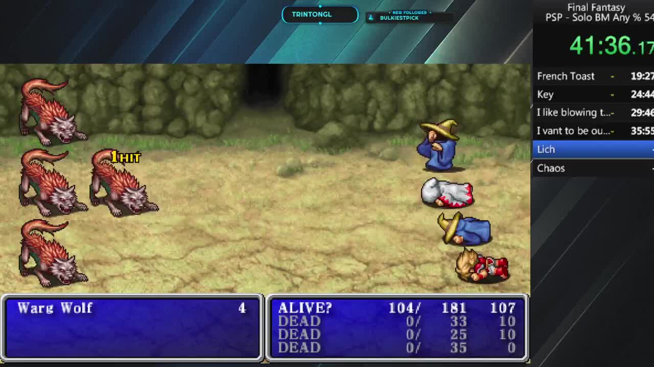Final Fantasy 1 - Solo Black Mage
