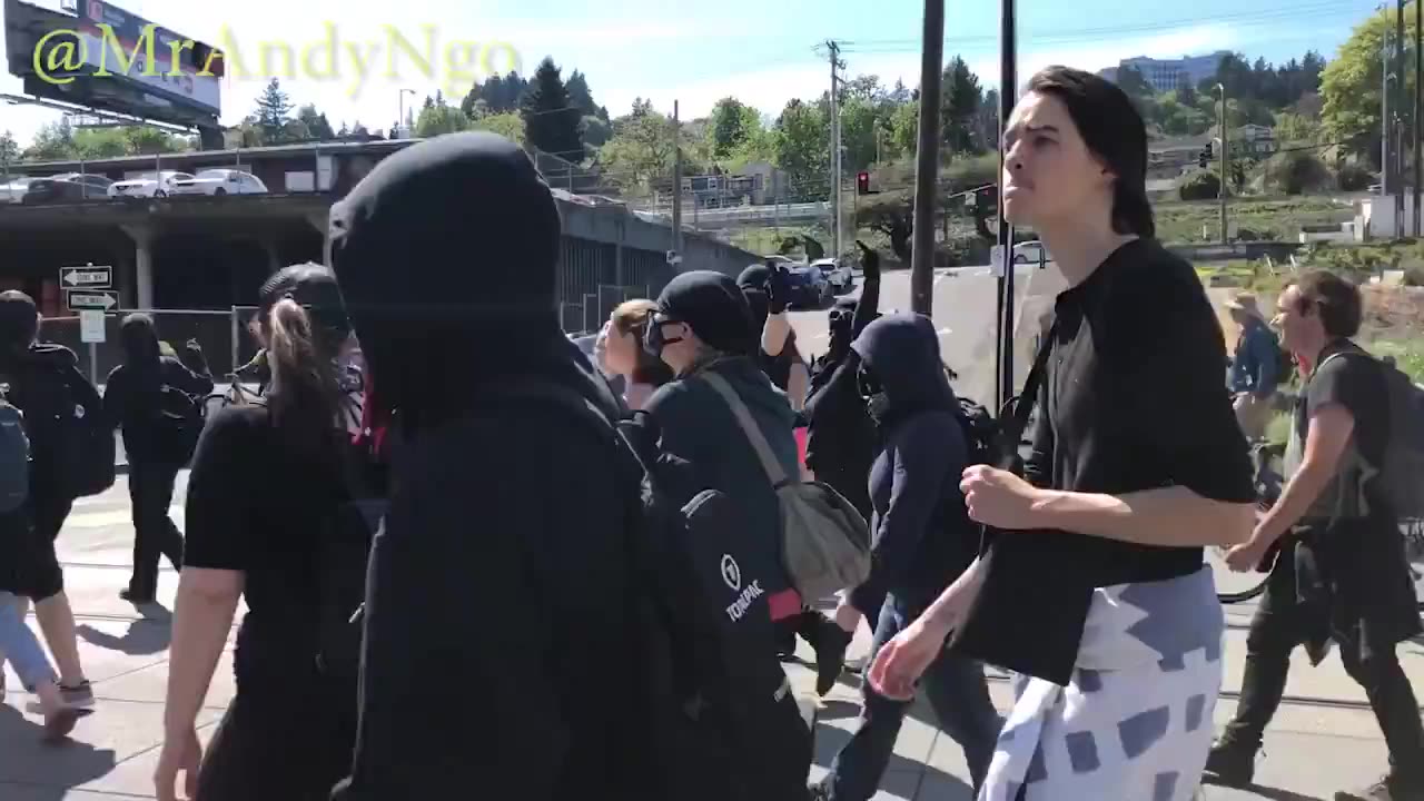 May 1 2019 Portland May day 0.4 Antifa shouts 'Eat shit Andy', and other things as well