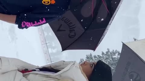 Snow with girl