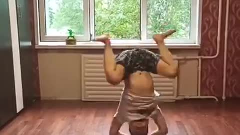 Strong boy dancing so hard wow