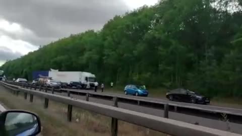 M18 Crash footage - New clip shows police racing to scene of accident
