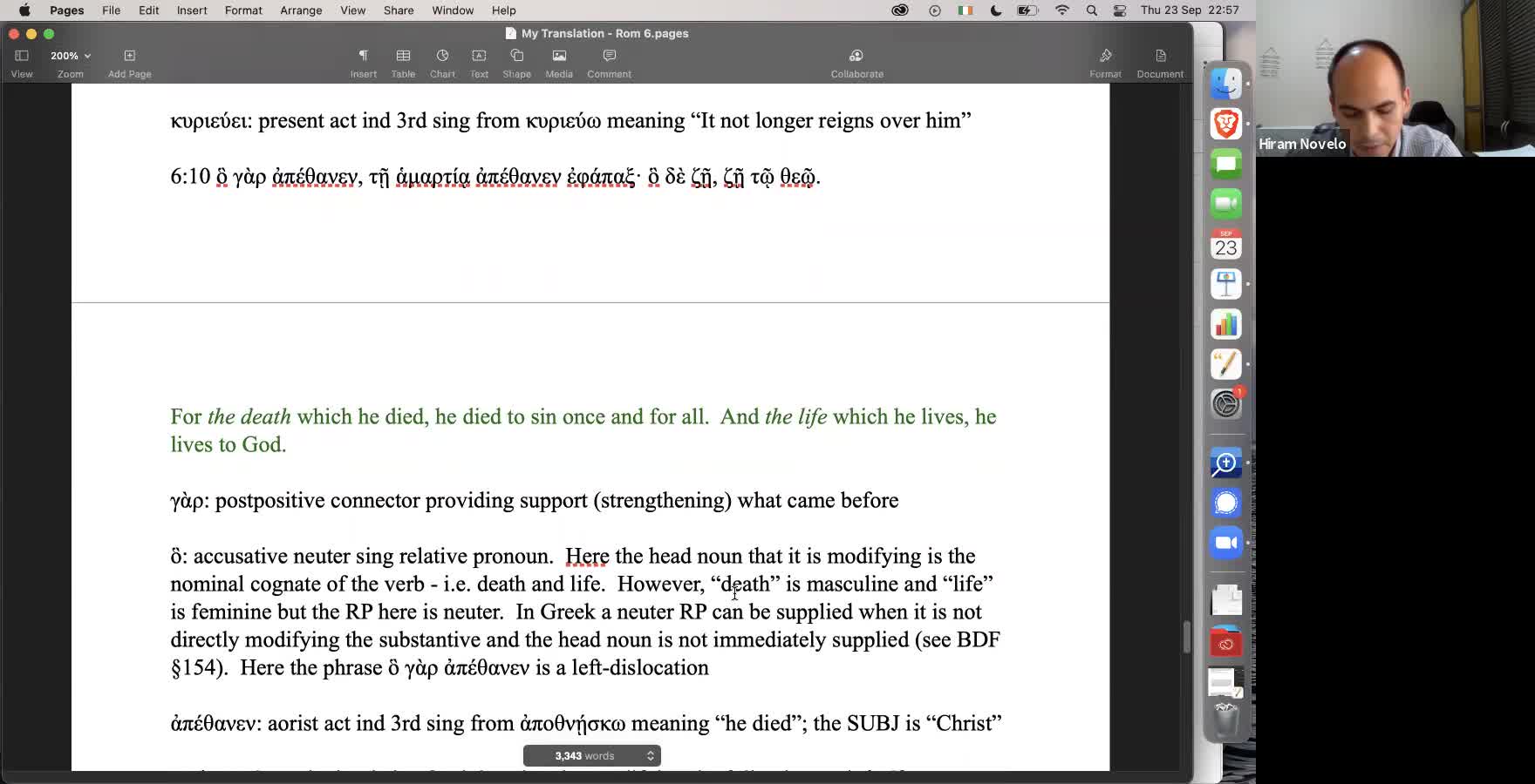 Finishing Romans 6 & Greek Word Order
