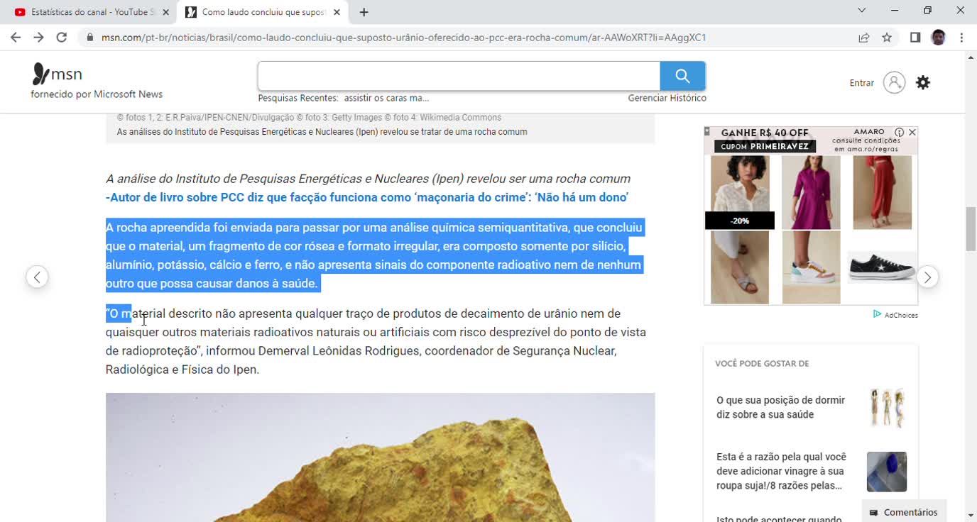 Como laudo concluiu que suposto urânio oferecido ao PCC era rocha comum