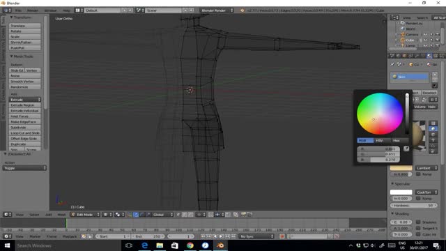3D modeling of characters the production of skirts