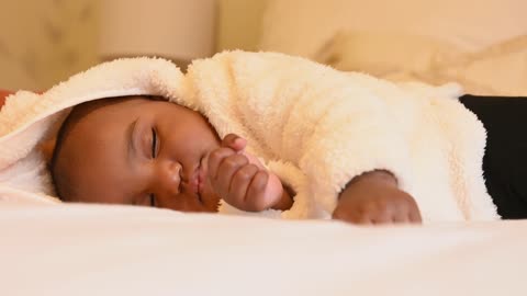 Baby seems to be in a deep sleep, wish him sweet dreams.