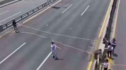 Climate Idiots Gets Wrecked Trying to Block a Truck with a Rope