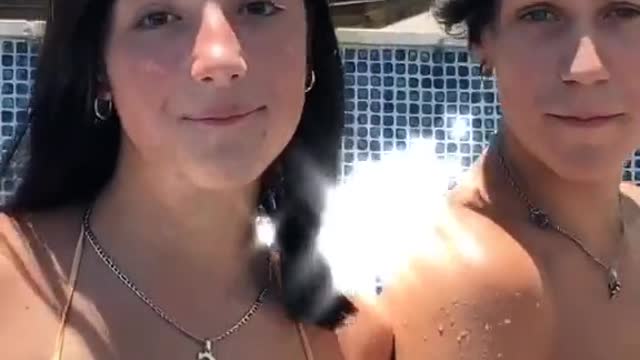 Watch Charli D’Amelio In Bikini Dances In Pool With Chase Hudson