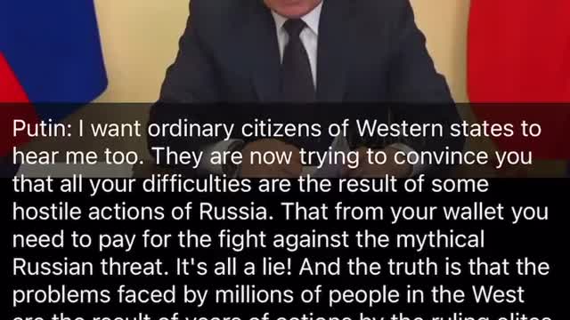 Putins message to western citizens