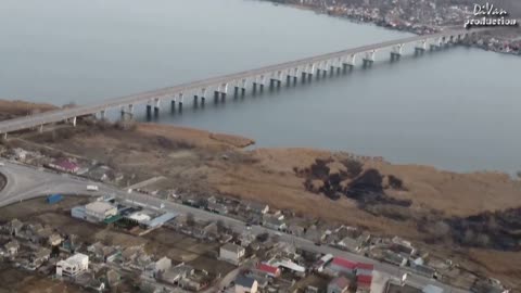 Drone footage of part of the Kherson Bridge battles