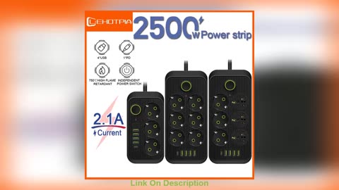 Best Seller EU Plug AC Outlet Power Strip Multitap Extension Cord