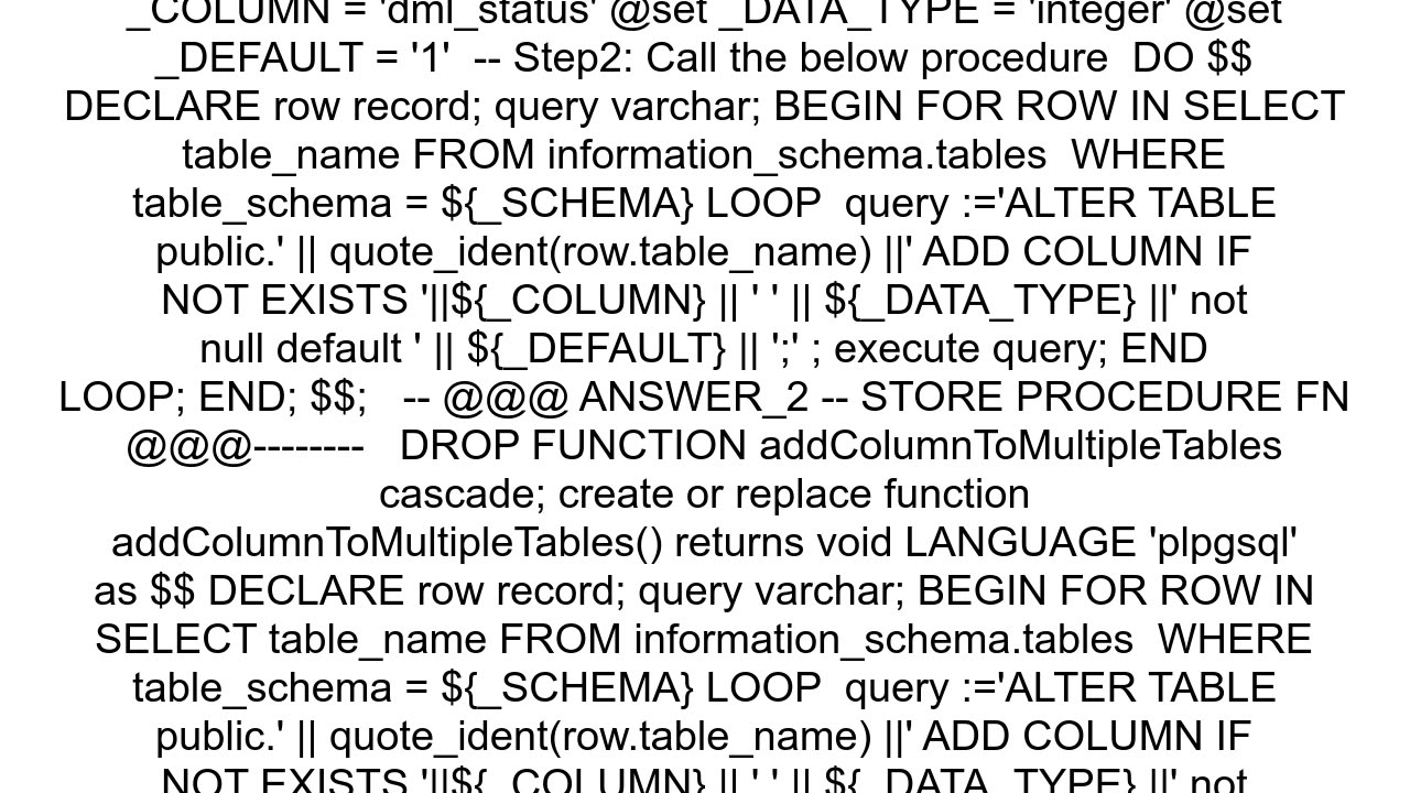 How to change schema of multiple PostgreSQL tables in one operation