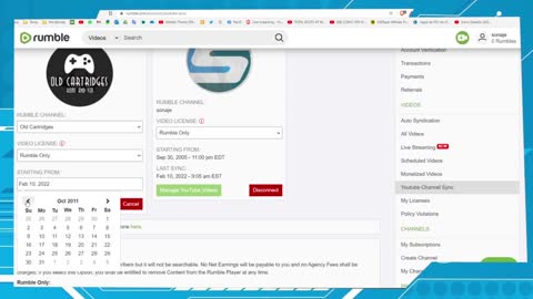 How to sync YouTube Channel on Rumble video Platform