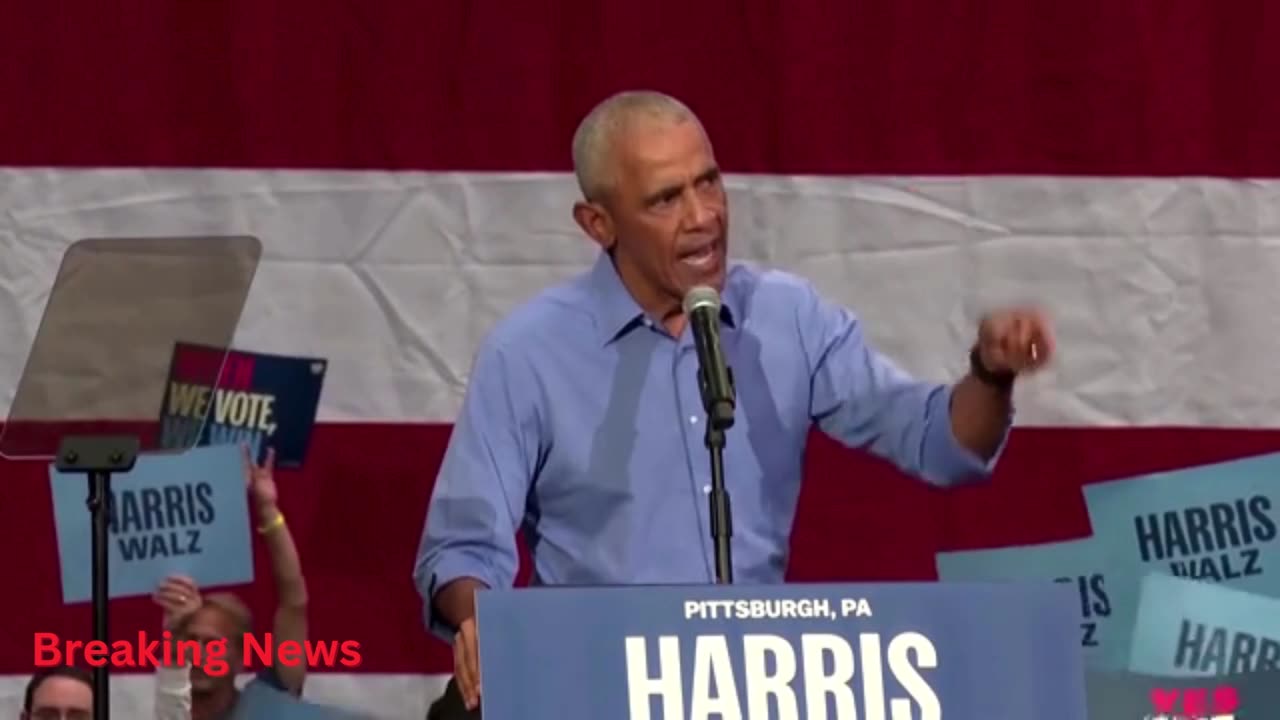 Former President Barack Obama, campaigning on behalf of Vice President Kamala Harris