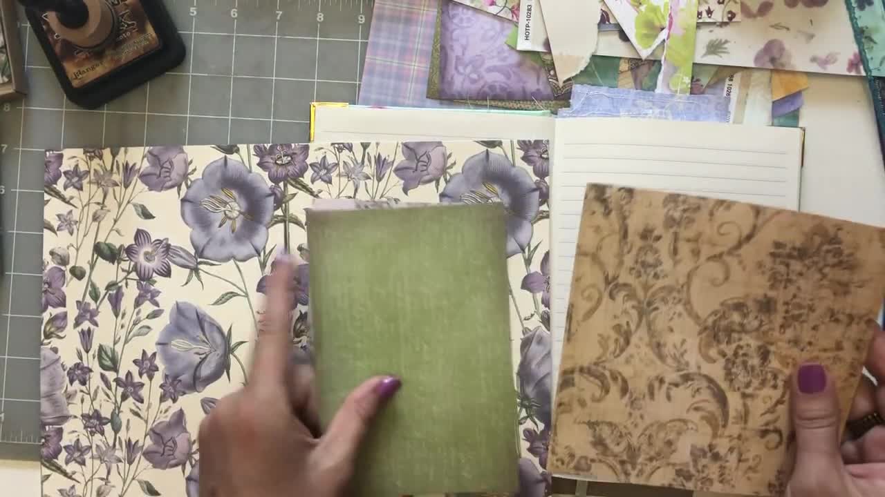 Collage Day! Altered Lined journal (from Lovely Lavender Wishes)