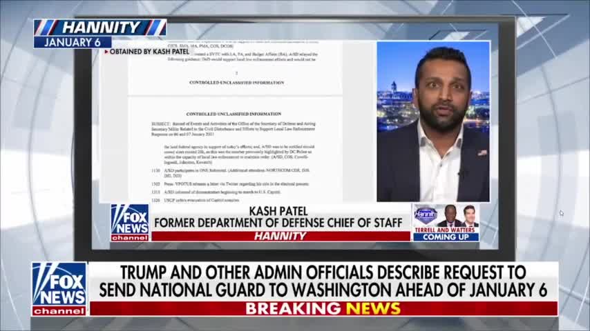 Hannity Provides Proof Trump Requested Nat Guard Ahead Of Jan. 6