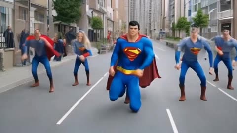 Superman dancing