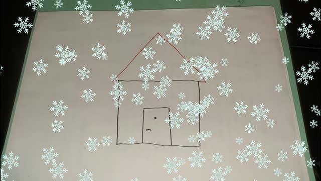 a mental patient draws a house in a mental hospital