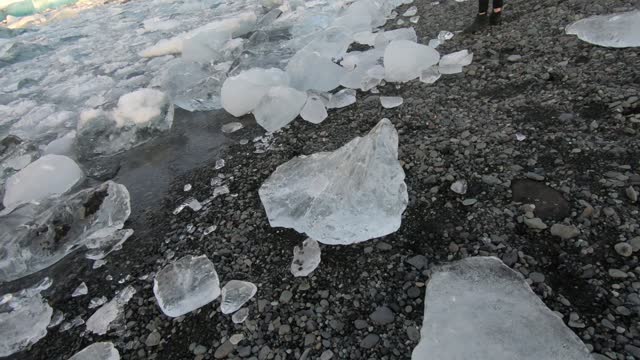 Big ice in glacier lagoon in Iceland