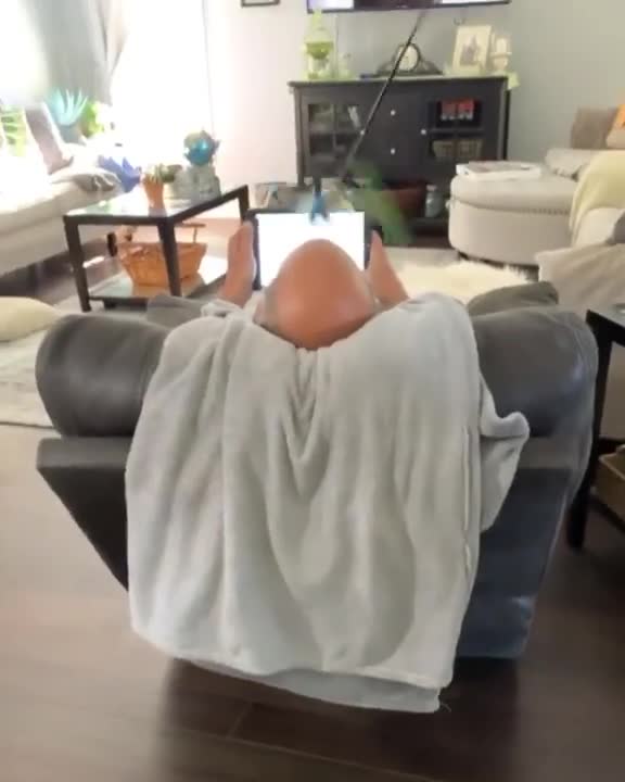 Funny Scene-The cat takedown the baldyman