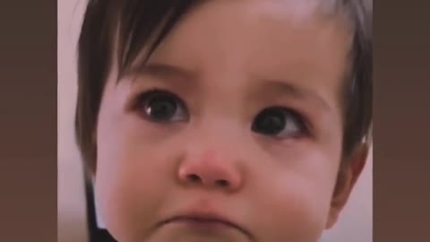 Sad baby funny face