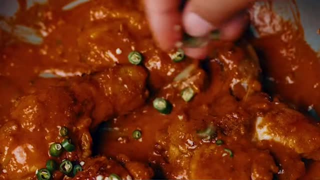 Baked chicken leg with honey sauce