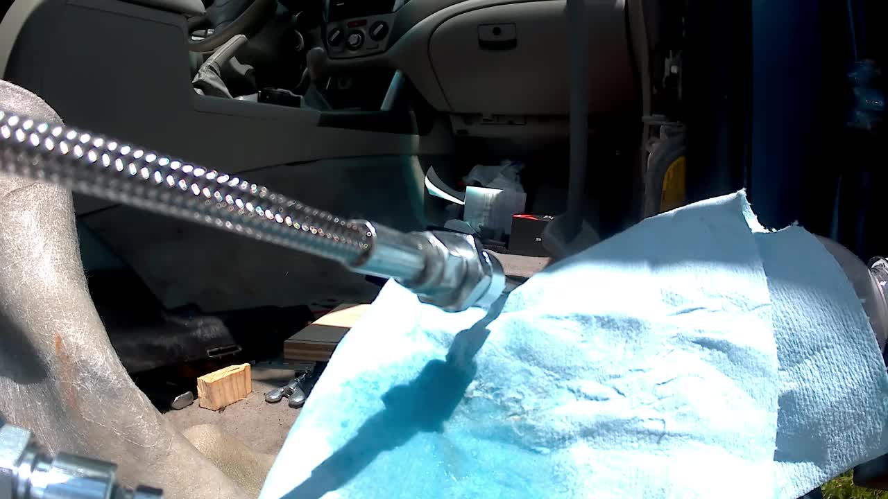 Leaking braided brake line from the fittings. Thanks not gonna work