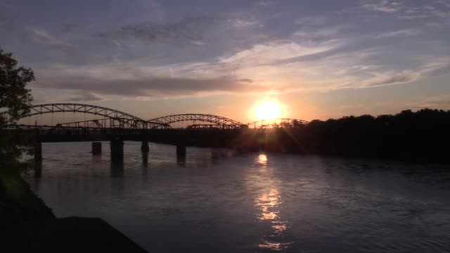 Sunset Over Bridge Downtown Kansas City