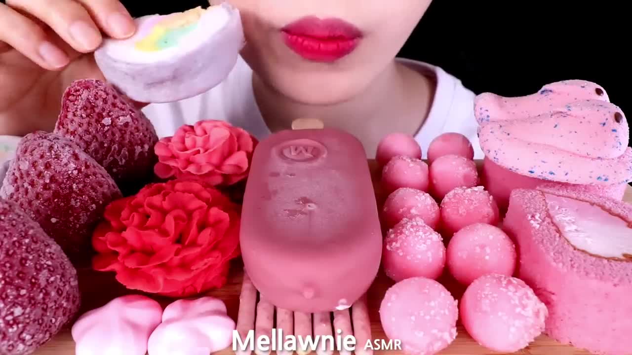 ASMR PINK FROZEN SWEETS