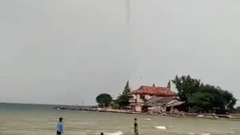 Waterspout at Bondo Jepara beach, Indonesia.